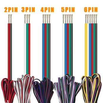 1m/5m/10m 2PIN 3PIN 5PIN 6PIN LED Draht Kabel 22AWG Elektrische drähte Verlängerung Für WS2812B WS2811 5050