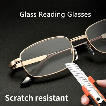 Design-Lesebrillen für Männer und Frauen Vollrand-Legierungsbrille mit Klaren HD-Gläsern