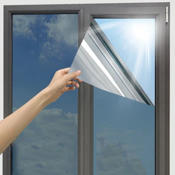 AFDB Einweg-Fensterfolie, Tönungsglasabdeckung mit Spiegeleffekt für das Heimbüro, reflektierende