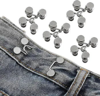 1/2/4 Paar Jeans-Knopfspanner, Hose-Taillenstraffer, Knopfnadeln für Jeans, Knopf für Jeans, um kleinerer