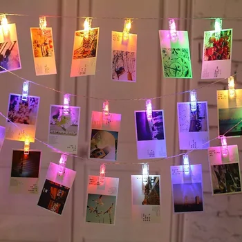 LED-Lichterkette, Foto-Clip, USB, für den Außenbereich, batteriebetrieben, Girlande, Weihnachtsdekoration