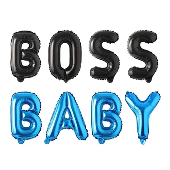 Boss Party Dekorationen Blau Schwarz Baby Brief Ballon Banner Junge Geburtstag Dekor die von Haus Baby Dusche