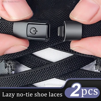 8mm Schnürsenkel ohne Binden mit Metall-Druckverschluss, elastische Schnürsenkel für Sneaker, Kinder