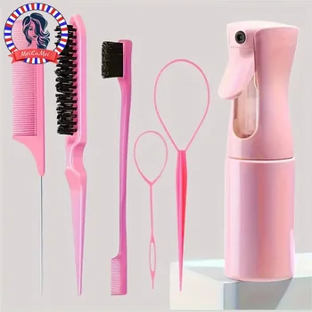 Haar Pinsel Set Friseur Spray Flasche Haar Flechten Schleife Ratte Schwanz Kamm Necken Haar Brsuh (6 Stück)