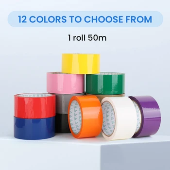 50M×48mm, 48U, 1 Stück farbiges BOPP-Klebeband für Verpackungen, zum Schutz vor Staub und Haaren, geeignet