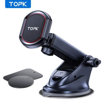 TOPK Magnetischer Autotelefonhalter, universelle Armaturenbrett-Windschutzscheiben-Autotelefonhalterung