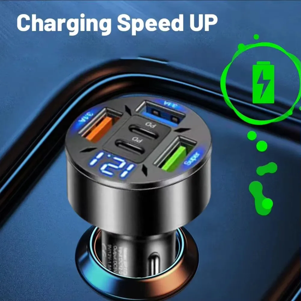 Auto-Ladegerät 250 W mit 5 Anschlüssen, USB-C PD und QC 3.0 – Bild 2