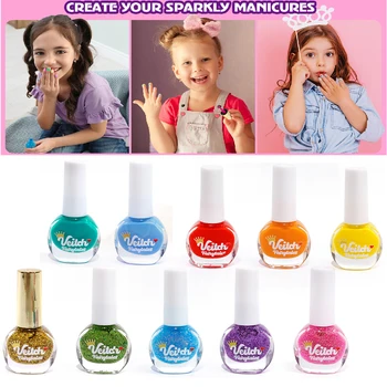 Nagellack-Set, ungiftig, für Kinder, Nagellack-Set auf Wasserbasis, schnell trocknend, abziehbar
