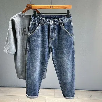Koreanische Vintage Lose Verjüngt männer Jeans Mode High Street Drapieren Harem Hosen Jugend Hip Hop