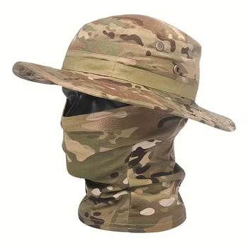 Camouflage Boonie Cap Sturmhaube Hut Anzug faltbare weiche Mütze Outdoor Jagd Angeln breite Krempe Hut