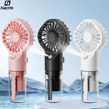 Tragbarer Luftbefeuchter-Ventilator, Mini-Hand-Nebelventilator, tragbarer wiederaufladbarer USB-Handventilator