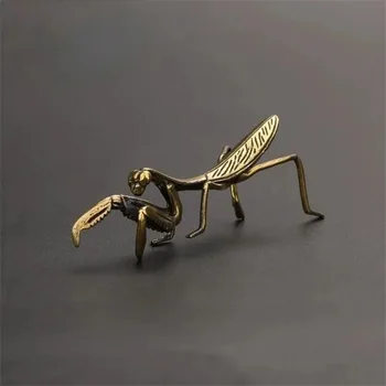 Kupfer Mantis Miniatur Ornament Vintage Blumentopf Dekoration Dekorative Handwerk Zubehör Tee Haustier Antik