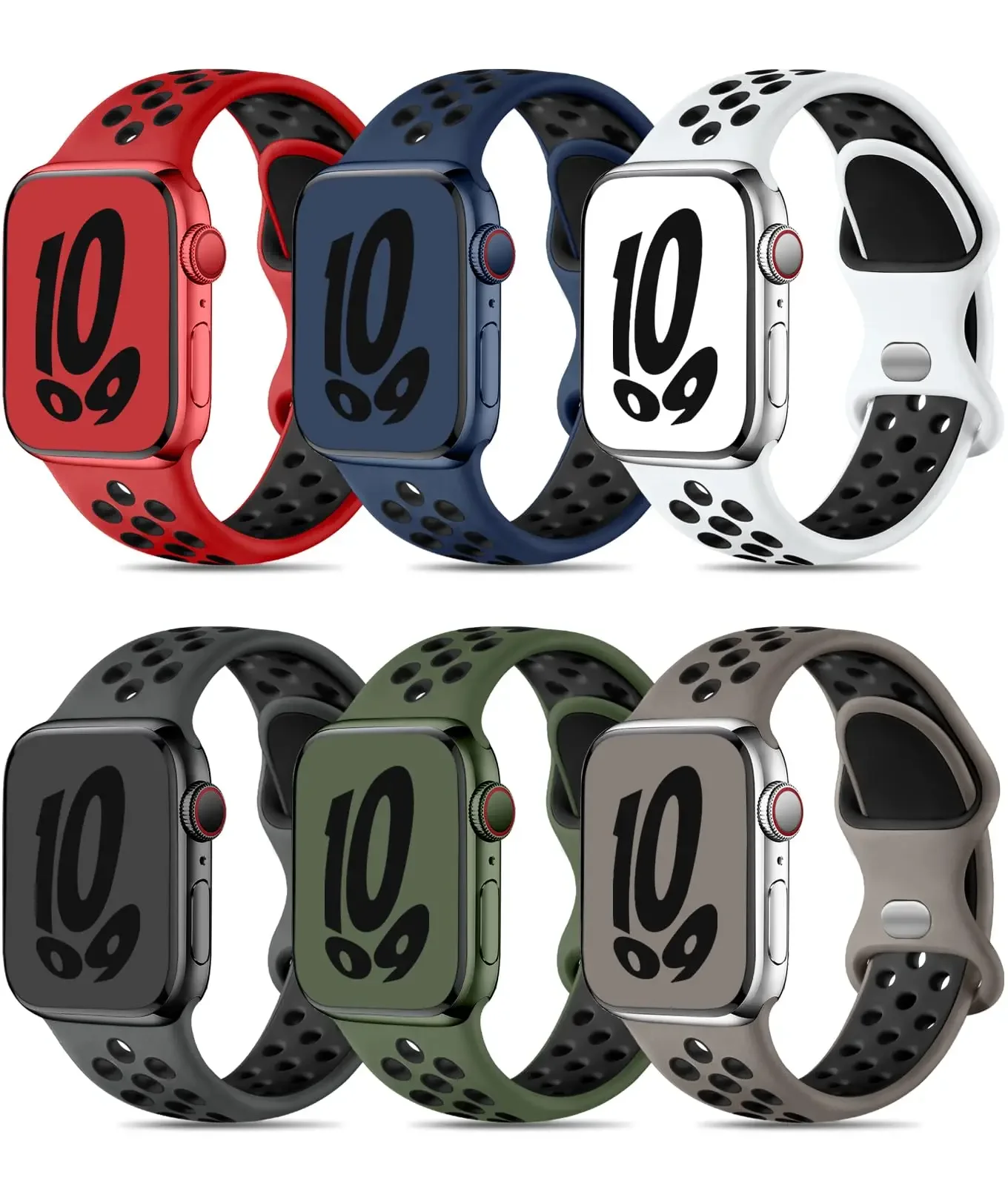 Silikon-Sportarmbänder für Apple Watch Band 45 mm 44 mm
