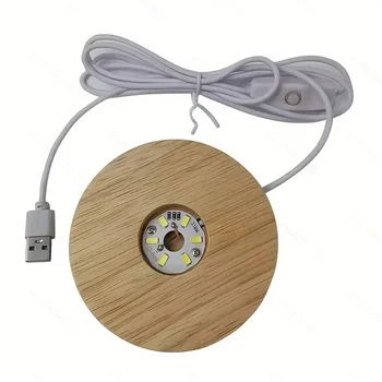 Holz Desktop Dekorative Lichter Licht Basis Nachtlicht Holz Led USB Display Licht Display Stand Lampe Halter
