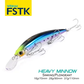 FSTK Neuer Schwer Sinkender Minnow 110S 37g 90S 28g 70S 16g Salzwasser Weitwurf-Angelköder Meeres-Kunstköder