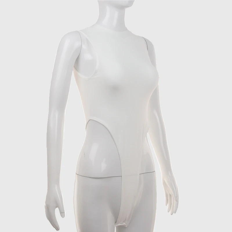 Damenbekleidung, bauchfreier Kostüm-Body, ärmellos, schlank – Bild 4