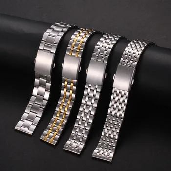 Edelstahl-Uhrenarmband, universelles Armband, faltbare Sicherheitsschnalle für Damen, Armband, 18 mm, 20 mm