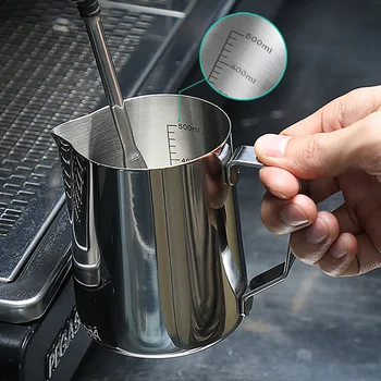 Kaffee Milch Aufschäumen Krug Latte Art Milchaufschäumer Krug Edelstahl Messung Krug Espresso Barista Werkzeug