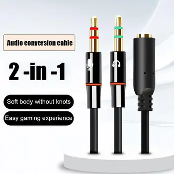 Kopfhörer-Mikrofon-Audio-Konverter-Splitter für Computer, 3,5 mm Buchse auf 2, Dual 3,5 mm Stecker