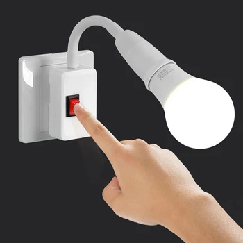 Flexibler Lampensockel E27 Schraubfassung, drehbarer europäischer Stecker mit Schalter, Lampenfassung