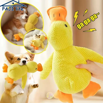 Enten-Hundespielzeug, Plüsch, kaubeständig, langlebiges Hundespielzeug mit Quacking-Sound, Zähneknirschen