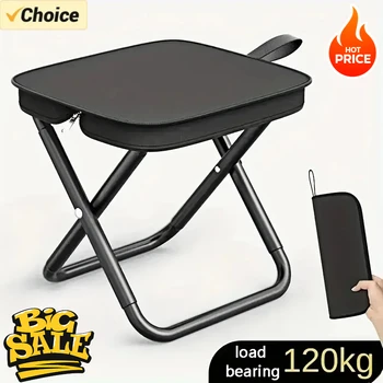 Tragbarer Klapphocker Leichter Campingstuhl Faltbarer Sitz für Angeln Wandern Reisen Outdoor & Indoor Nutzung