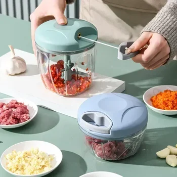 500/900ML Seil Mühle Gemüse Cutter Küche Knoblauch Puller Hackfleisch Knoblauch Chili Obst Püree Knoblauch