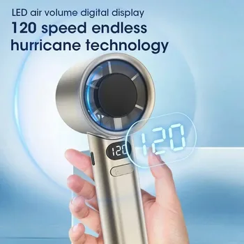 Mini-Handventilator, geräuschloser Handventilator, 4 Geschwindigkeitsstufen, Luftrechenventilator