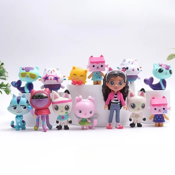 Gabby Puppenhaus Anime Figur Spielzeug Lächelndes Auto Katze Umarmung Gaby Girl Puppen Mercat (13 Stück)