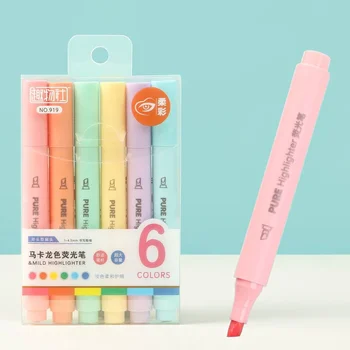 Pastell Farbe Macaron Highlighter Stift Marker Stifte Fluoreszierende Stift Zeichnung Textmarker (6 Stück)