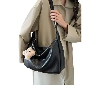 Trendige Slouchy-Umhängetasche für Damen, PU-Leder, große Kapazität, Unterarmtasche