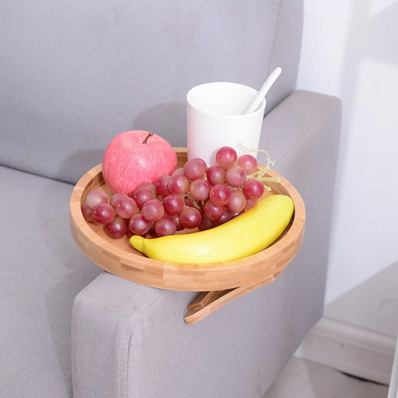 Sofa-Tablett, Sofa-Armlehnen-Clip-On-Tablett, Natürliches – Bild 4