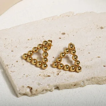 Creolen für Damen Trendige Goldene Edelstahl-Ohrringe Schmuck