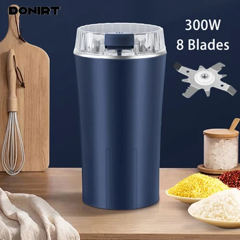 110 V/220 V Elektrische Getreidemühle 8 Klingen Kaffeebohnen Mühlen 300 W Edelstahl Muttern Bohnen