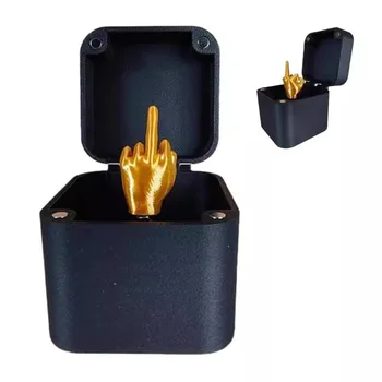 Interessantes Scherzgeschenk: Springender Mittelfinger in Box, Lustiges Trick-Spielzeug, Überraschungsbox