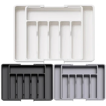 Besteck-Schubladen-Organizer, verstellbares Besteck, Geschirr-Organizer, erweiterbares