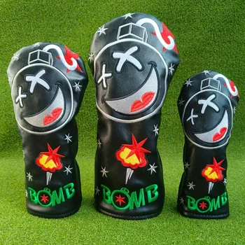 Golfschläger-Abdeckung, Langlebige Schutzhülle mit Smiley-Muster-Design, Golf-Zubehör, Besserer Schutz des