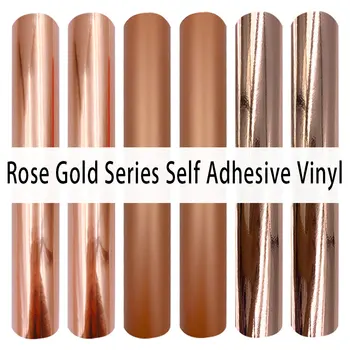 Roségold Permanent-Klebevinyl für Silhouette Cameo, Bastelarbeiten, DIY, Tassen, Glas, Wand (6 Stück)