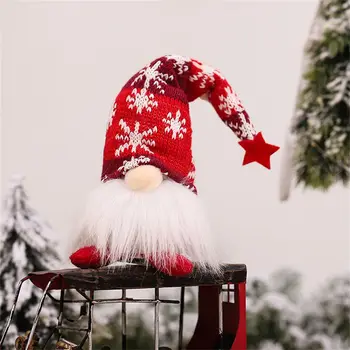 Neujahrsdekoration Feiertagsgeschenk Festliche Ornamente Lichter Leuchtender Elf Alter Mann Rudolph Zwerg