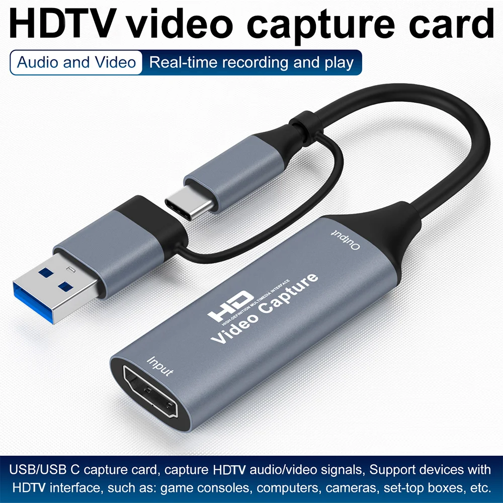 1080P Capture Card 4K HDMI-kompatibel zu USB-A/USB-C USB2.0