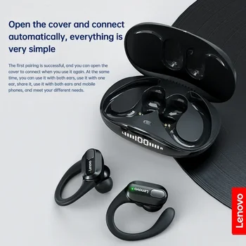Lenovo XT80 Kabellose Kopfhörer, Bluetooth 5.3-Ohrhörer, echt mit Mikrofon, Knopfsteuerung