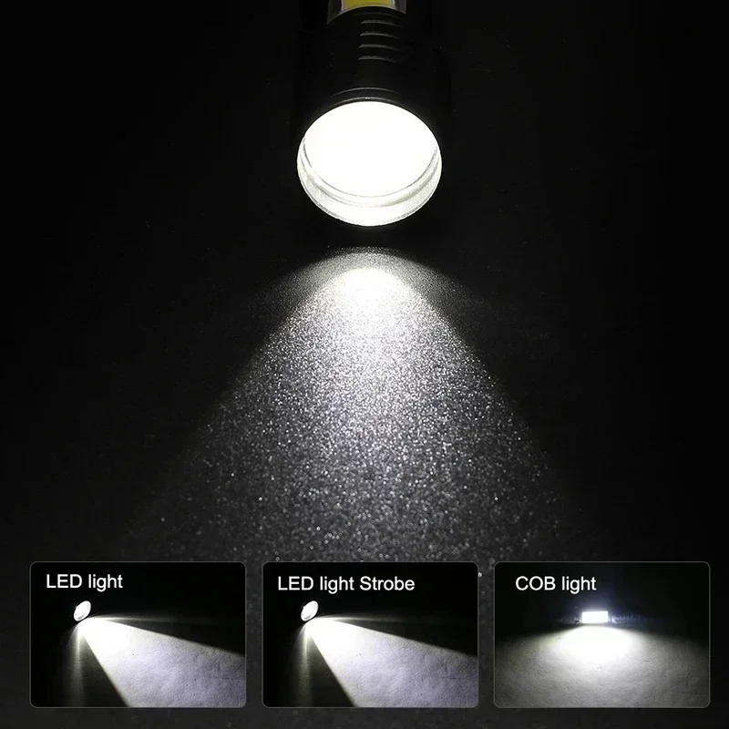 Tragbare wiederaufladbare LED-Taschenlampe mit Stiftclip – Bild 3