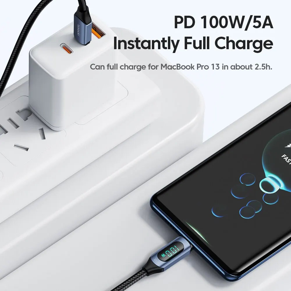 Toocki typ c zu typ c kabel 100w pd schnell ladegerät usb c – Bild 2