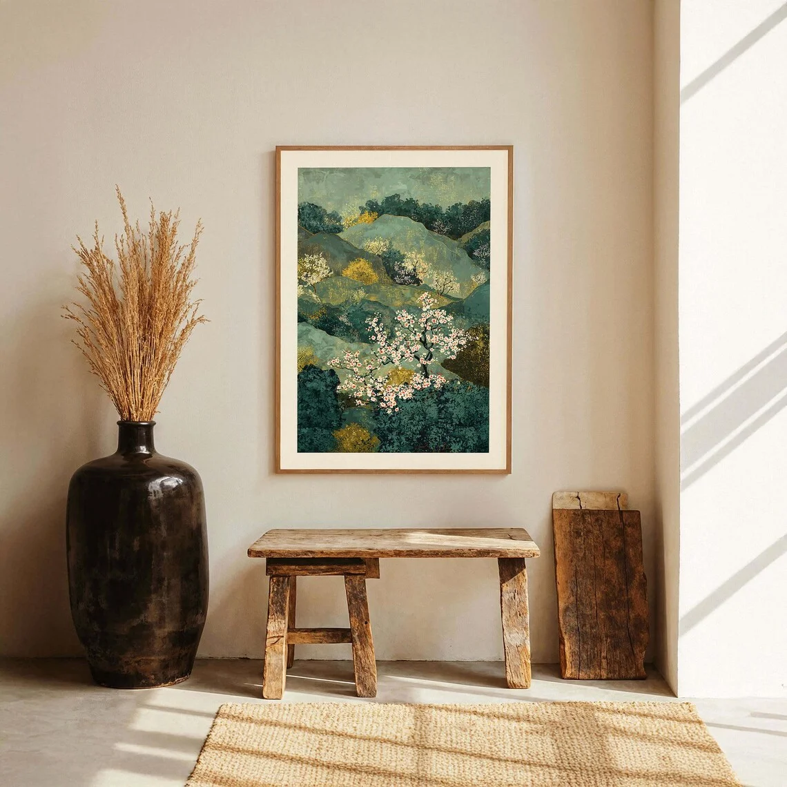 Serene orientalische Landschafts-Wandkunst – üppiger – Bild 4