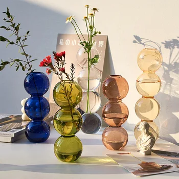 Nordic Glas Vase Wohnkultur Wohnzimmer Dekoration Terrarium Blume Vase Blumentöpfe Dekorative Hause Zubehör