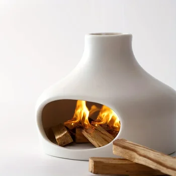 Eleganter Palo Santo- und Salbenbrenner aus Keramik mit Kamin - perfekt für Meditation, Yoga und Aromatherapie
