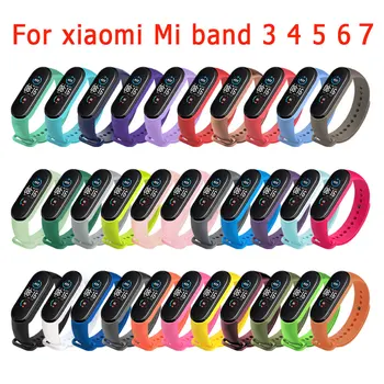 Uhrenarmband für Xiaomi Mi Band 7 6 5 4 3 Armband Silikonarmband Handgelenkbänder MiBand 3 4 Band 5 Band 6