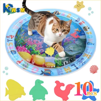 Wasser Sensorische Spielmatte Verdickte Aufblasbare Wassermatte Für Katze Und Hund Haustier Playmat Mit Fisch