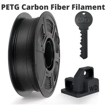 Carbonfaser PETG Filament 1,75mm, Verschleißfestes & Hitzebeständiges PETG 3D-Drucker Filament, Carbonfaser