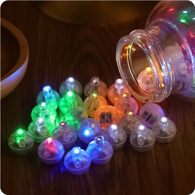 100/10Pcs Mini LED Ballon Licht Bunte Blinkende Leuchtende – Bild 2